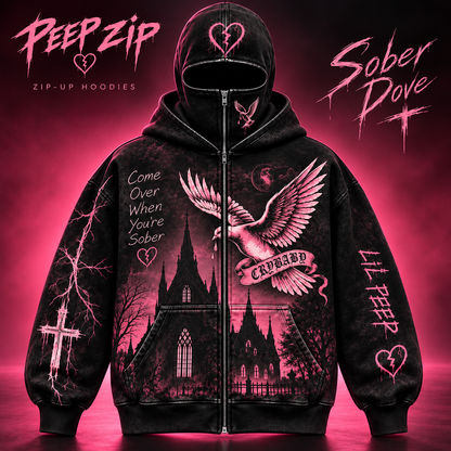 Sober Dove — Black Edition Full-Zip Balaclava Hoodie